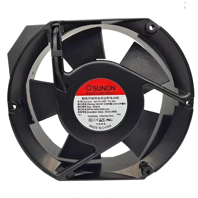 SUNON A2175-HBLTC.GN Axial Fan Ball Bearing Plastic Blades 254x254x89mm 220V 26W 239CFM 3200RPM