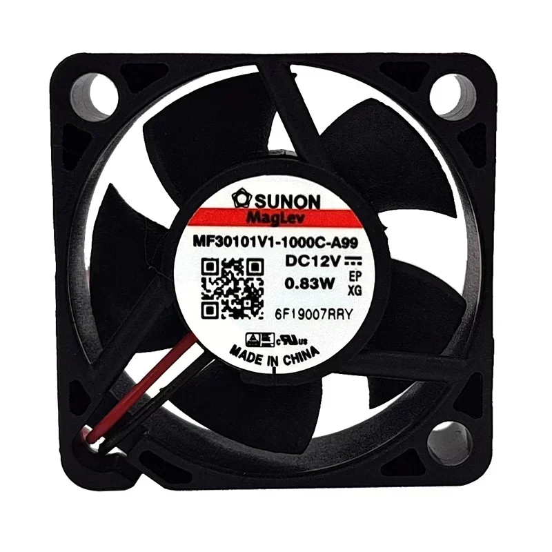 SUNON MF30101V1-1000C-A99 Axial Fan VAPO Bearing Plastic Blade 30x30x10MM 12V DC 0.93W 5.5CFM 11500RPM