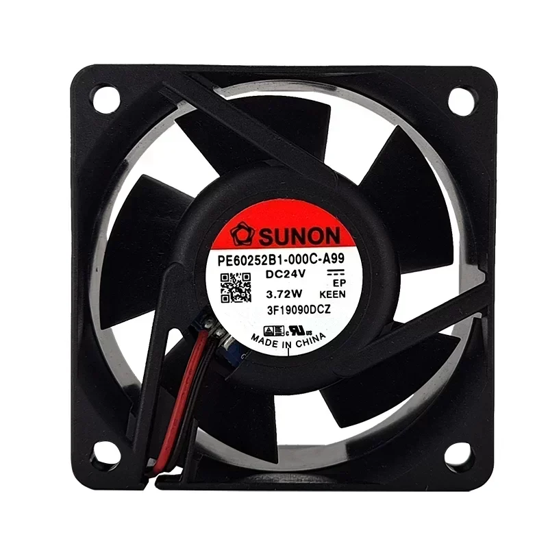 SUNON PE60252B1-000C-A99 24V DC Axial Fan Ball Bearing Plastic Blades 60x60x25MM 36CFM 6900RPM