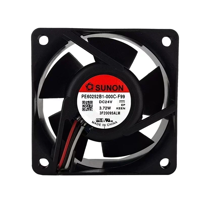 SUNON PE60252B1-000C-F99 Axial Fan Ball Bearing Plastic -60x60x25MM 24V DC 36CFM 6900RPM