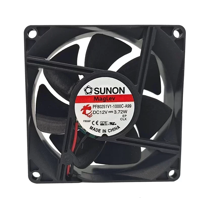 SUNON PF80251V1-1000C-A99 Axial Fan 80x80x25MM VAPO Bearing 12V DC 60CFM 4800RPM Plastic Blade