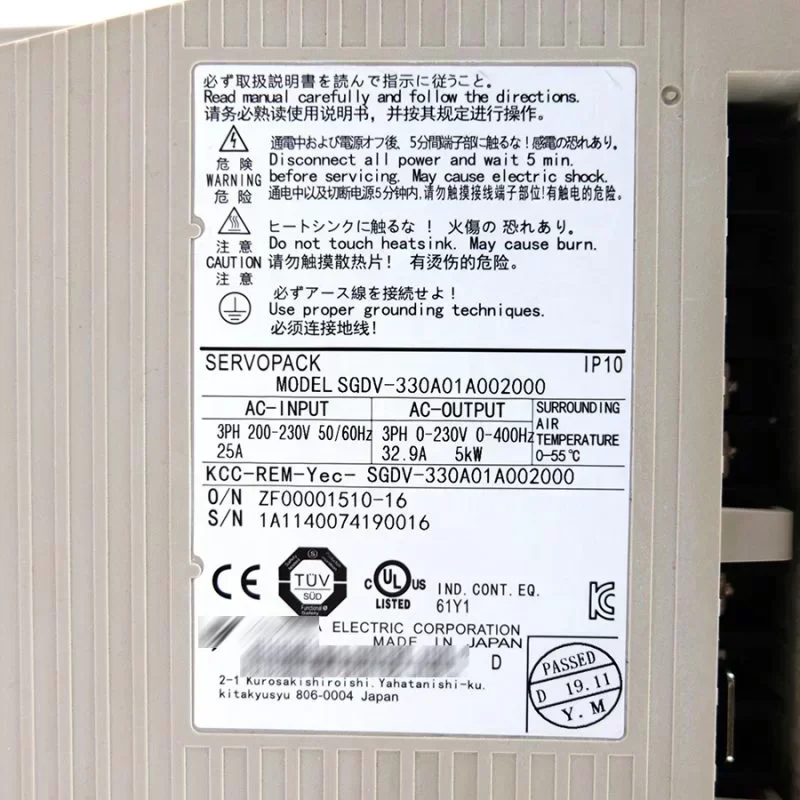 Yaskawa Electric Servopack SGDV-330A01A002000 Ac Servo Drive Yaskawa Electric Servopack SGDV-330A01A002000 Ac Servo Drive