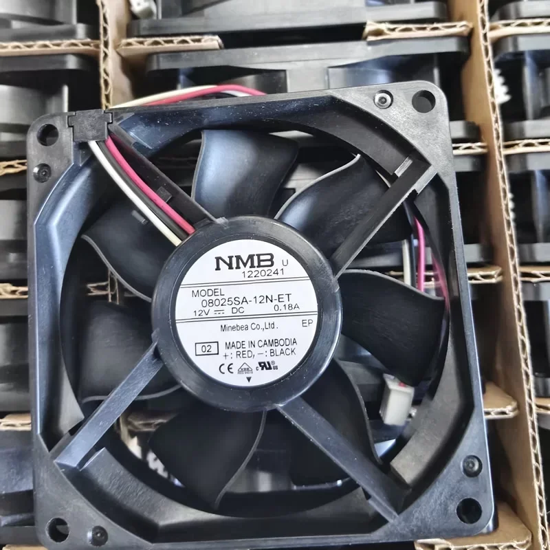 NMB 08025SA-12N-ET 8025 12V 0.18A DC Axial fan