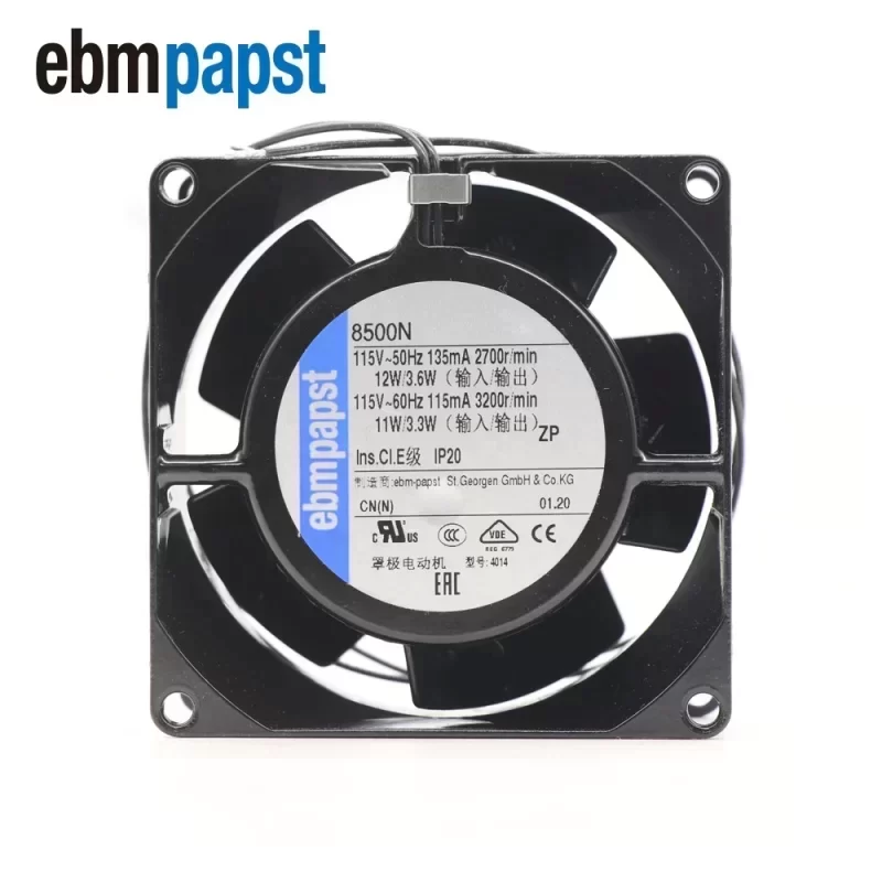 ebmpapst 8500N 115V AC 8cm Full Metal Cabinet Axial Fan
