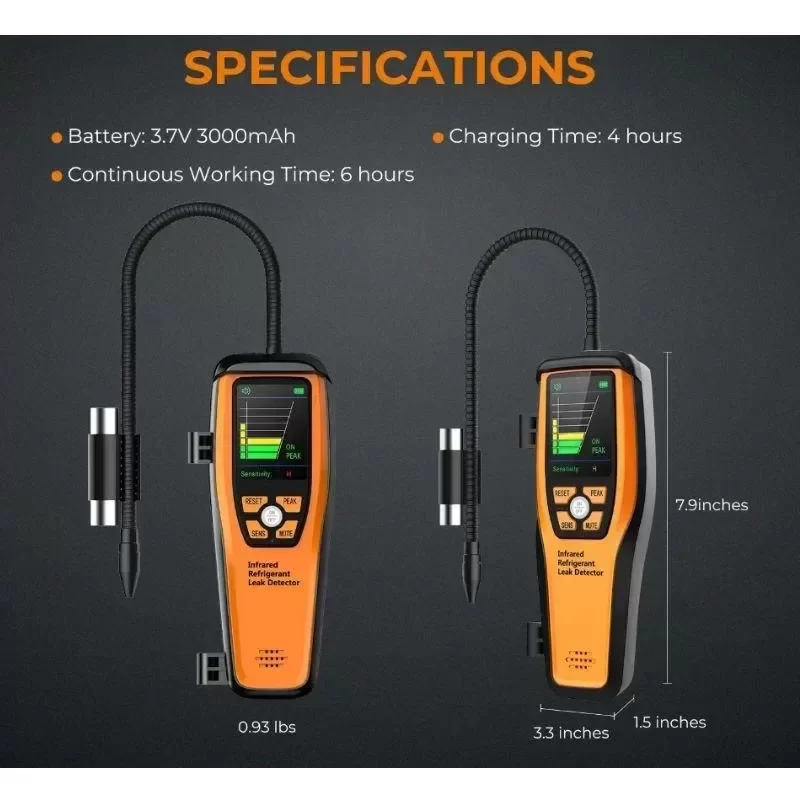 Elitech ILD-200 Infrared Electronic Refrigerant Heat Pump Leak Detector HVAC IP65 Protection 10-Year Sensor Life 6 Hours Battery Elitech ILD-200 Infrared Electronic Refrigerant Heat Pump Leak Detector HVAC IP65 Protection 10-Year Sensor Life 6 Hours Battery