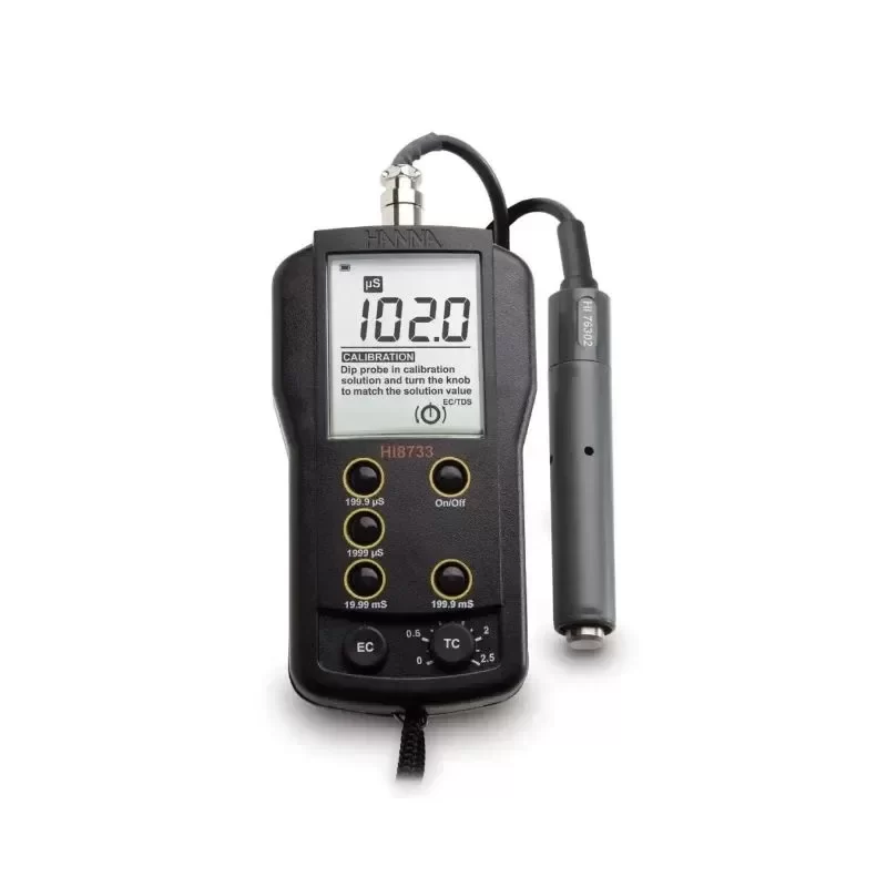 HANNA HI8733 Portable Conductivity Meter Customizable Multi-range EC Meter