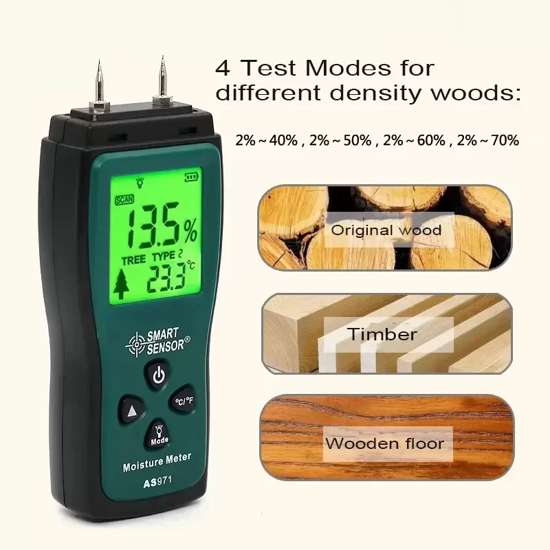 Smart Sensor AS971 Mini Lumber Humidity Digital Wood Moisture Smart Sensor AS971 Mini Lumber Humidity Digital Wood Moisture