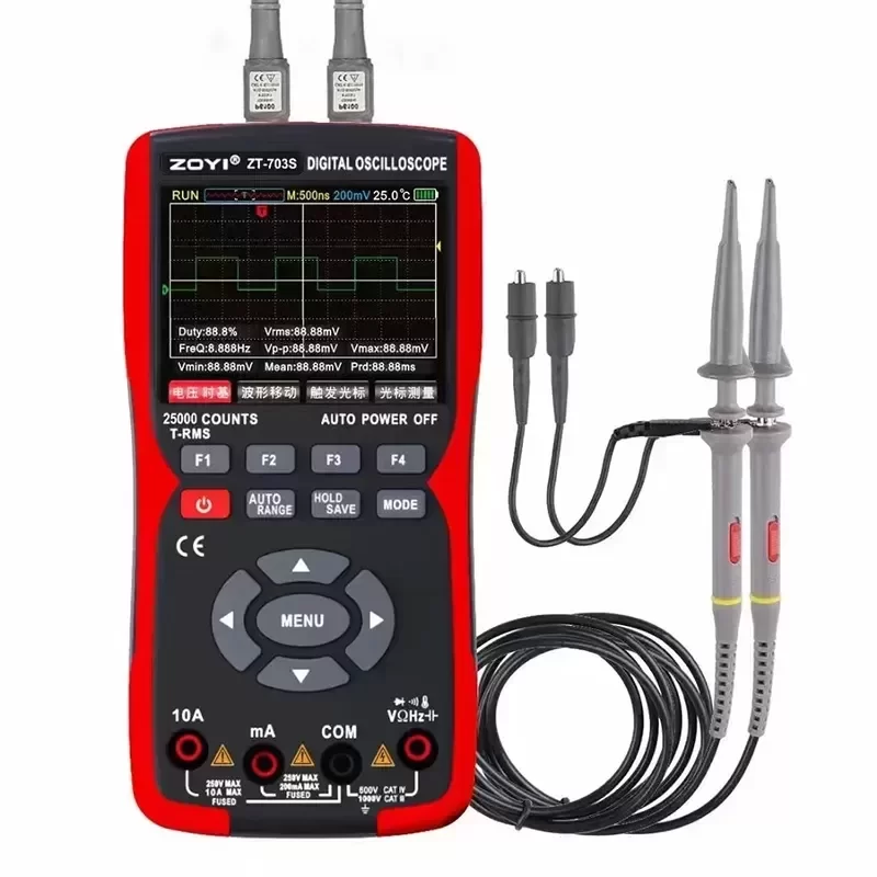 ZOYI ZT703S 3 in 1 Digital Multimeter Dual Ceramic Fuses